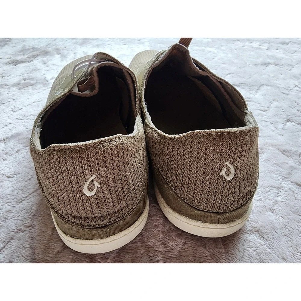 OluKai Nohea Moku Tan Boat Shoes Mens Size 12 Slip On Casual 10283-1020